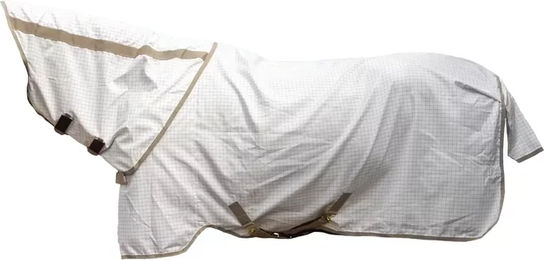 Kentucky Horsewear Sweet itch Fly & Summer Sheet Comfort Insektendecke für Pferde mit Halsteil aus Polyester in Weiß oder Beige 145 cm – Bild 1 von 2