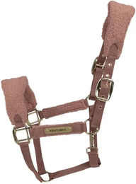 Kentucky Horsewear Teddy Fleece Halfter aus Nylon in Altrosa mit Goldakzenten für Pferde – Bild 1 von 7