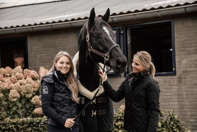 Kentucky Horsewear Turnierdecke Schwarz 145 cm mit hellem Fellkragen 160g – Bild 1 von 13
