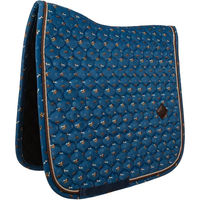 Produktbild von Kentucky Horsewear Velours-Springpferdedecke mit Druckmotiven Blau für Vollblut