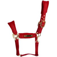 Produktbild von Kentucky Horsewear Velvet Stallhalfter für Pferde in Rot