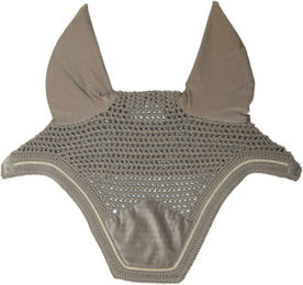 Kentucky Horsewear Wellington Basic Velvet Fliegenmütze für Pferde aus Velours in Beige – Bild 1 von 7