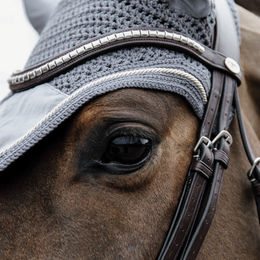 Kentucky Horsewear Wellington Basic Velvet Fliegenmütze für Pferde in Grau – Bild 1 von 7