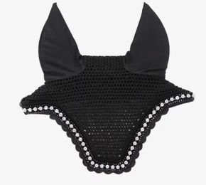 Kentucky Horsewear Wellington Big Stone & Pearl Soundless Fliegenmütze für Pferde in Schwarz – Bild 1 von 4