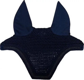 Produktbild von Kentucky Horsewear Wellington Fliegenhaube für Pferde aus leisem Velours in Blau