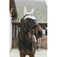 Produktbild von Kentucky Horsewear Wellington Fliegenhaube für Pferde mit geflochtener Kordel Beige