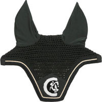 Produktbild von Kentucky Horsewear Wellington Fliegenhaube mit 3D Logo und Seiloptik in Grün