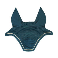 Produktbild von Kentucky Horsewear Wellington Fliegenmütze Full aus Velours in Smaragdgrün für Pferde
