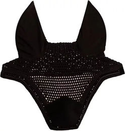 Kentucky Horsewear Wellington Fliegenohren mit Geräuschschutz und Velours in Schwarz für Warmblut Pferde – Bild 1 von 3