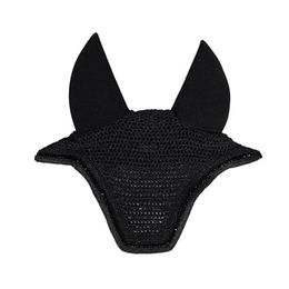 Kentucky Horsewear Wellington Glitter Soundless Fliegenhaube für Pferde Schwarz aus Neopren – Bild 1 von 8