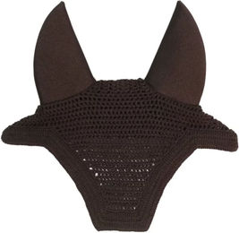 Kentucky Horsewear Wellington Soundless Fliegenhaube für Pferde in Braun mit Velours – Bild 1 von 6