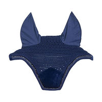 Produktbild von Kentucky Horsewear Wellington Velvet Pearls Fliegenhaube für Pferde in Blau