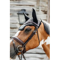 Produktbild von Kentucky Horsewear Wellington Velvet Pearls Fliegenmütze für Pferde in Schwarz