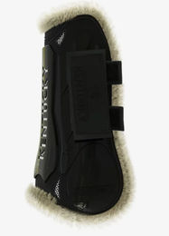 Kentucky Offene Vordergamaschen für Pferde aus veganem Schaffell in Schwarz Größe M – Bild 1 von 7