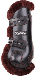 Kentucky Roma Ledergamaschen mit Kunstfell für Ponys in Braun – Bild 1 von 2