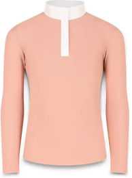 Produktbild von Kentucky Sammy Show Junior Reitshirt für Mädchen mit langen Ärmeln aus Nylon in Weiß oder Rosa Größe 5 Jahre
