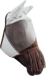 Kentucky Silver Full Fliegenmaske Classic für Pferde mit Ohren und Nasenfransen aus Nylon – Bild 1 von 11