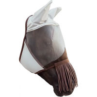 Produktbild von Kentucky Silver Full Fliegenmaske Classic für Pferde mit Ohren und Nasenfransen aus Nylon