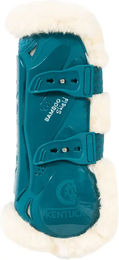 Kentucky Springgamaschen Bamboo Elastik aus veganem Schaffell XS Emerald – Bild 1 von 7