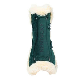 Kentucky Springgamaschen Bamboo Elastik Velvet für Pferde dunkelgrün Größe M – Bild 1 von 4