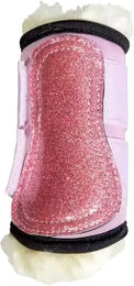 Kentucky Turnout Gamaschen Sammy Collection für Shettys mit veganem Schaffell in Schwarz oder Rosa – Bild 1 von 2