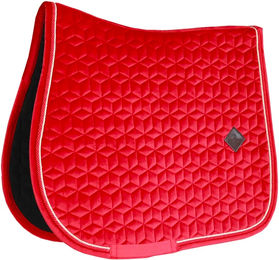 Produktbild von Kentucky Velvet Satteldecke für Pferde in Rot aus Velours für Vollblut