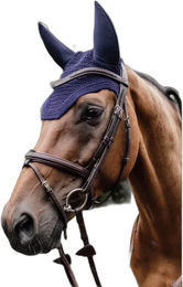 Kentucky Wellington Soundless Fliegenhaube für Pferde Dunkelblau Größe L – Bild 1 von 6