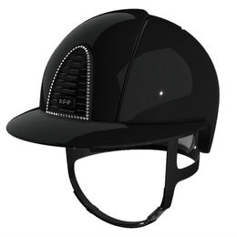 KEP Cromo 2.0 Polo Visor Polish Crystal Diamond Reitkappe aus Leder Größe L – Bild 1 von 4