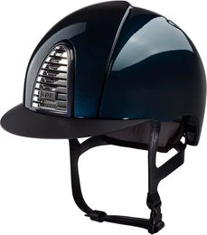 Produktbild von KEP Cromo 2.0 Shine Reithelm mit Polo-Visier und Kunstleder-Kinnriemen Blau Größe M