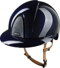 KEP Italia Smart Nova Reithelm mit Metal Polish Visor und beige Polo Visor Star Silver Strap in Schwarz – Bild 1 von 1