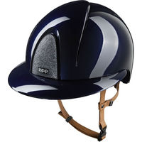 Produktbild von KEP Italia Smart Nova Reithelm mit Polo Visor und blauem Kunstlederriemen in Silber