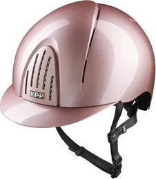 KEP Smart Nova Metal Polish Reithelm Pink Größe L mit schwarzem Visier und schwarzen Riemen – Bild 1 von 1