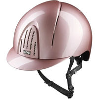 Produktbild von KEP Smart Nova Metal Polish Reithelm Pink Größe L mit schwarzem Visier und schwarzen Riemen