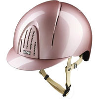 Produktbild von KEP Smart Nova Metal Polish Reithelm Pink Größe M mit beigem Visier und Beriemung
