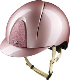KEP Smart Nova Metal Polish Reithelm Pink mit Glitzer Visier und beiger Beriemung Größe M – Bild 1 von 1