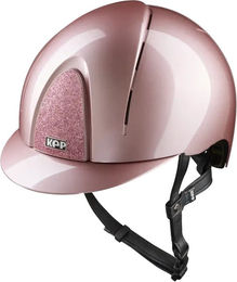 KEP Smart Nova Metal Polish Reithelm Pink mit Glitzer Visier und schwarzer Beriemung Größe L – Bild 1 von 1