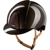 Produktbild von KEP Smart Nova Reithelm Metal Polish mit beige farbenem Kunstleder Strap Star
