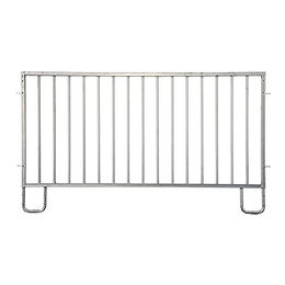 Kerbl 14491 Modulare Zaunaufstallung mit Tür und Fressplätzen Silber 215cm x 3cm x 120cm – Bild 1 von 3