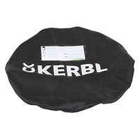 Produktbild von Kerbl 2er-Pack Eimerabdeckung und Futterschalen-Abdeckung aus Kunststoff, Schwarz, Ø 40 cm, wasserabweisend mit Hülle für Beschriftungskarten
