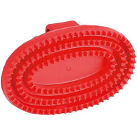 Produktbild von Kerbl Agritura Gummistriegel Junior oval rot mit Handschlaufe für Ponys