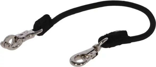 Kerbl Anbinde-Gummiseil aus Gummi mit Dreh-Bullsnap und Panikhaken Schwarz 90cm – Bild 1 von 3