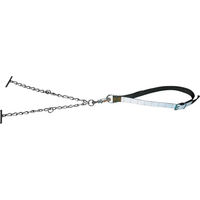 Produktbild von Kerbl Bullenklemme und Halskette mit Doppelgliedkette aus Leder und Gummi in Schwarz und Silber