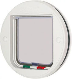 Produktbild von Kerbl Cat Mate 4-Wege-Katzenklappe für Glas aus Kunststoff in Weiß und Transparent