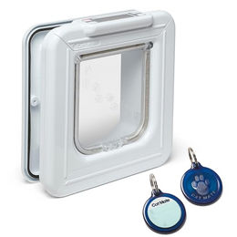 Kerbl Cat Mate Elite I.D. Disc Katzenklappe mit Timersteuerung Weiß – Bild 1 von 5