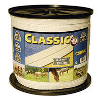 Produktbild von Kerbl Classic Weidezaunband Weiß mit Edelstahl 200 m Länge - 200 m