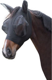 Kerbl Covalliero FinoStretch Fliegenmaske für Pferde mit Schopf-Ausschnitt schwarz Pony – Bild 1 von 2