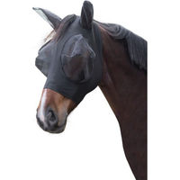 Produktbild von Kerbl Covalliero FinoStretch Fliegenmaske für Pferde mit Schopf-Ausschnitt schwarz Pony