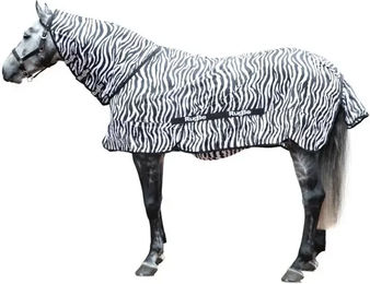 Kerbl Covalliero RugBe Fliegendecke Zebra mit Halsteil für Pferde - 1,5 kg – Bild 1 von 11
