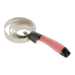 Produktbild von Kerbl Covalliero Spiralstriegel aus Edelstahl mit Gelgriff Rot/Schwarz