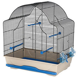 Produktbild von Kerbl Daisy Vogelkäfig für Wildvögel aus Metall in Blau/Grau 56 x 36,5 x 62 cm